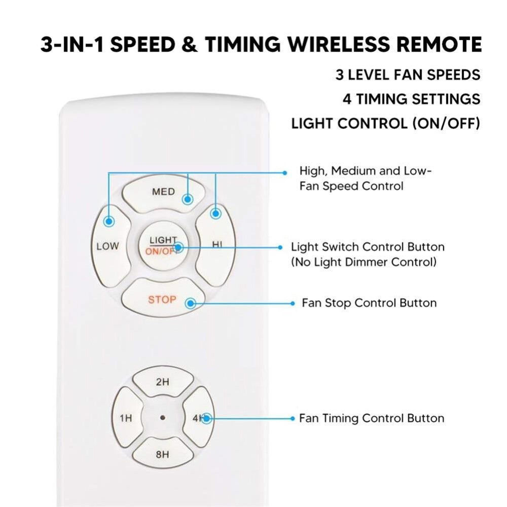 Ceiling Fan Light Lamp Controller Wireless Remote Speed Control Receiver Kit