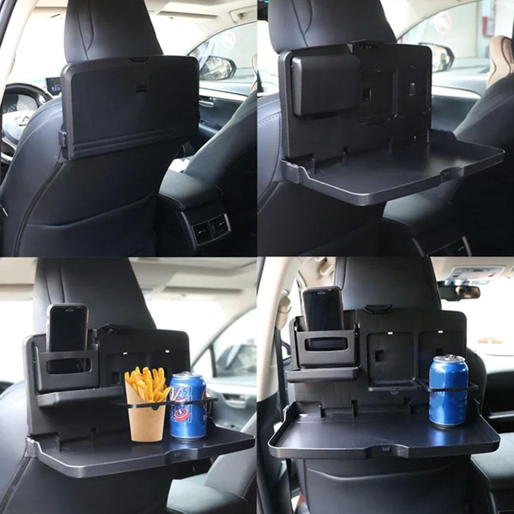 Cup Holder Phone Mount Headrest Tidy Car Back Seat*Organizer-Foldable Table Tray