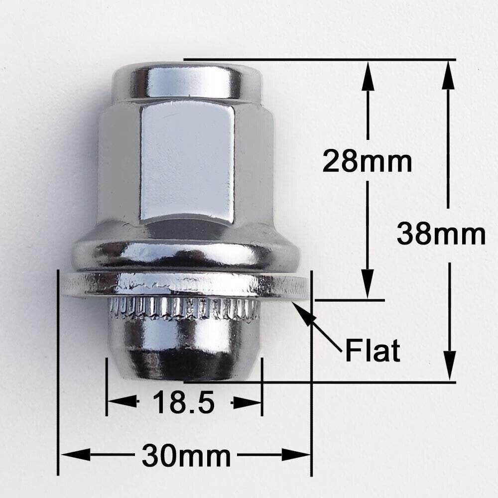 20x For Toyota XF OE Style Alloy Wheel Nuts M12 X 1.5 Chrome 21MM Hex Nut Flat