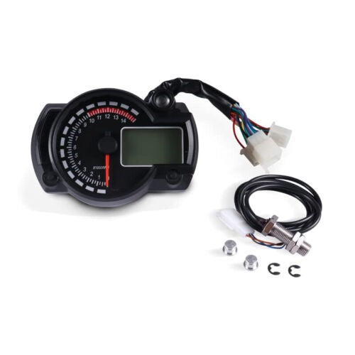 Universal LCD Digital Motorcycle Odometer Speedometer Tachometer Gauge Motorbike