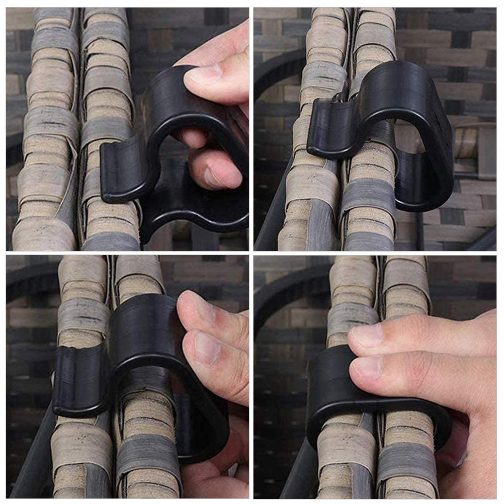 10 Pcs Rattan Garden Furniture Clips Couch Connectors Bracket Patio Wicker