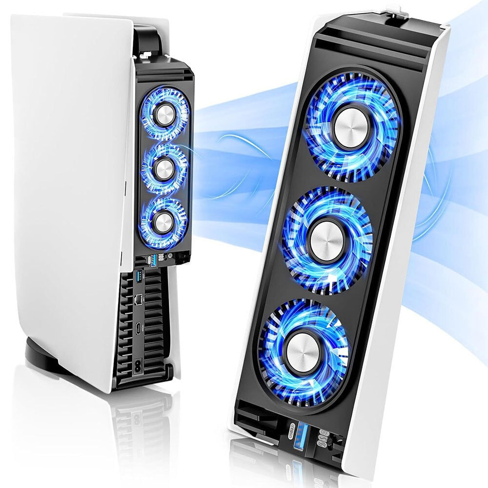 LED Cooling Fan for Playstation 5 PS5 Console, 2 Speed&USB 3.0 Port UK Seller
