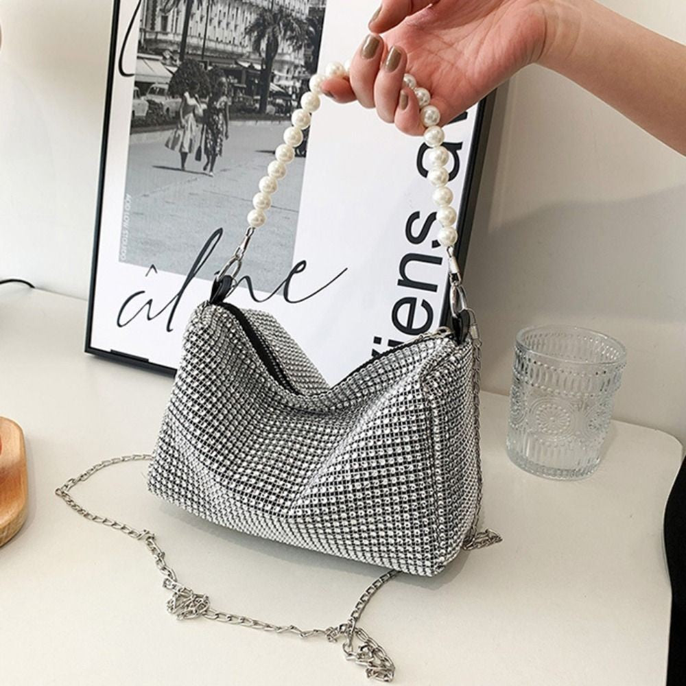 Glitter Box Handbag Rhinestone Ladies Shoulder Bag Evening Banquet Bags Party UK