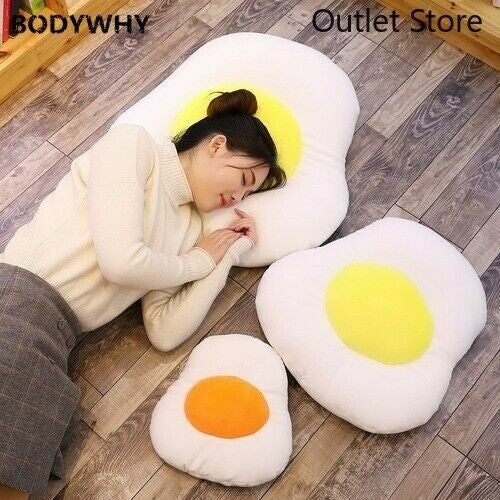 Lifelike Creative Egg Plush Pillow Stuffed Food Plush Toy Yolk Cushion Gift