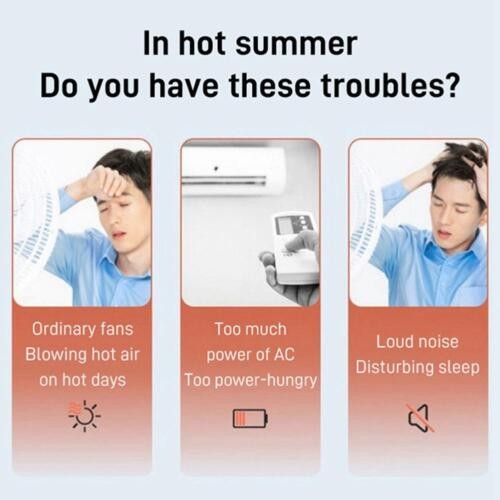 Natural  Air 6 Speed Silent Timer Air Conditioner Cooler Leafless Electric Fan
