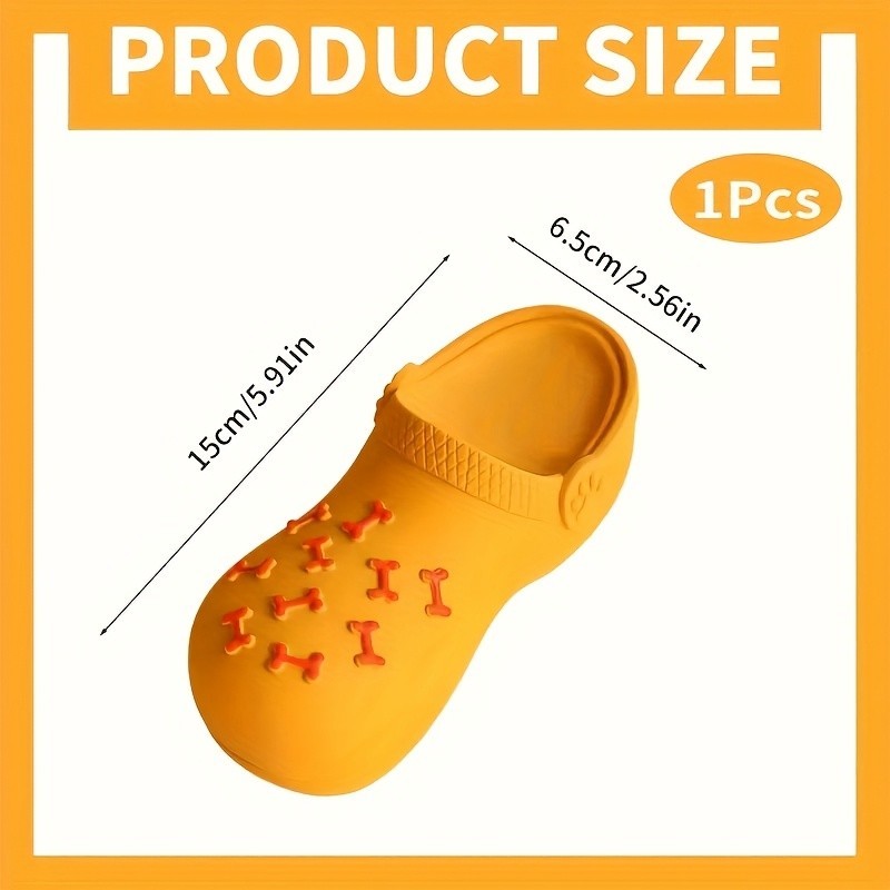 Durable Rubber Slippers-Shaped Chew Toy, Teeth Cleaning Training Pet Play Toy