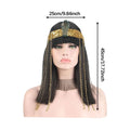 Black Cleopatra Wig with Bangs for Celebrations Stage Performances Carnival