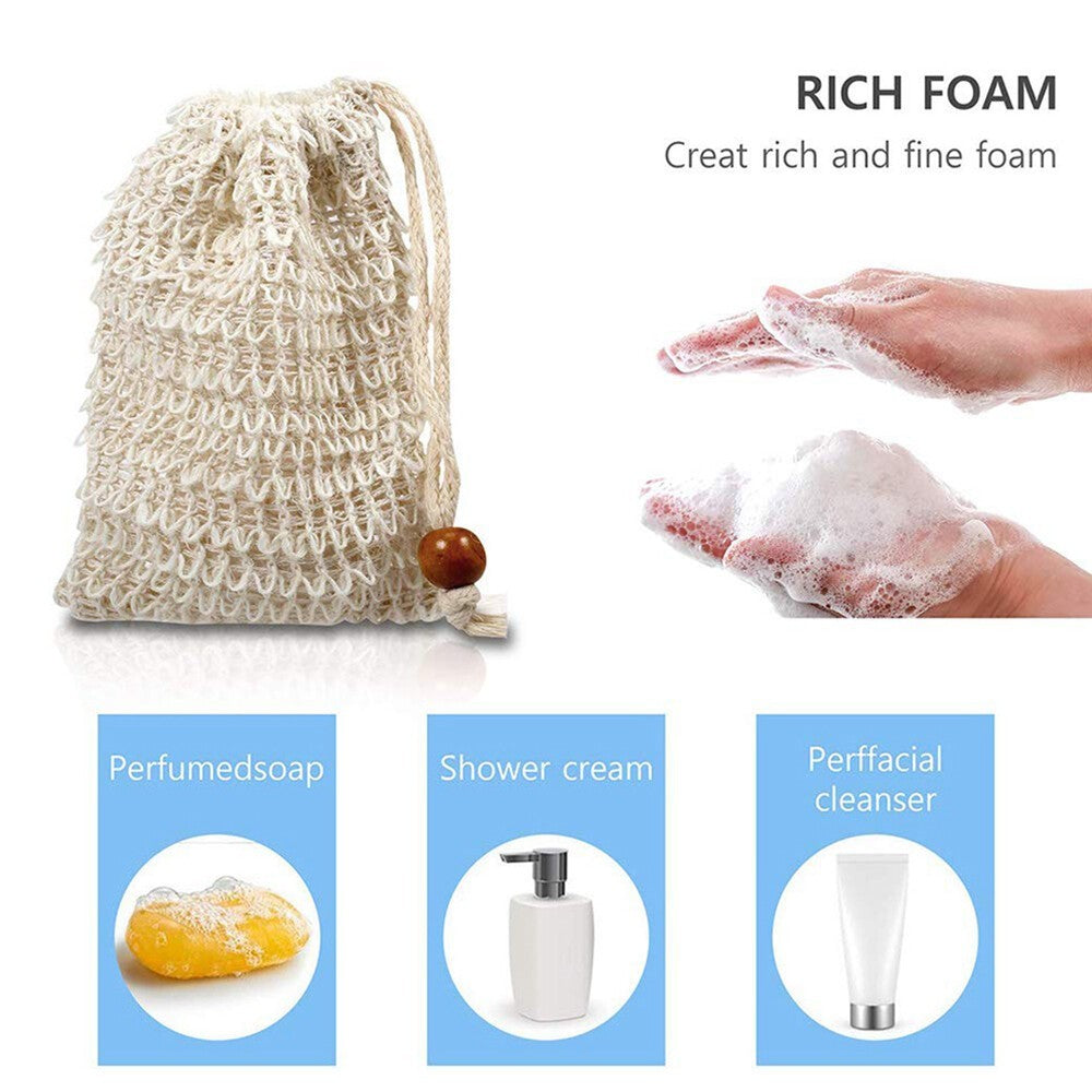 10/20/50 Drawstring Exfoliating Soap Bags Foaming Net Saver Pouch forBath Shower