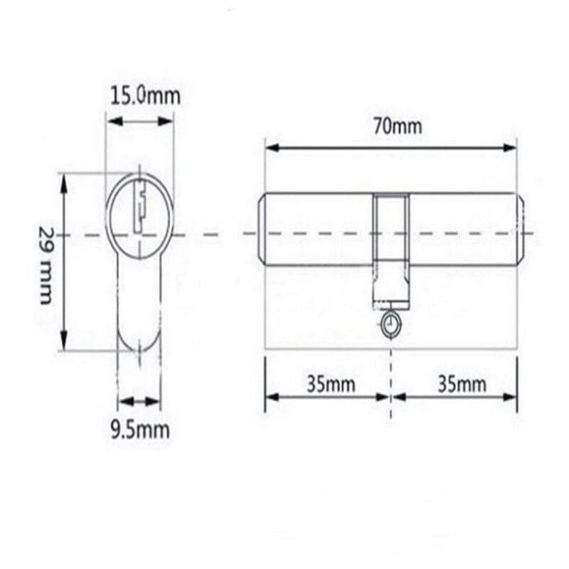 Euro Barrel Thumb Turn Cylinder Lock Set, 3 Keys for UPVC Doors