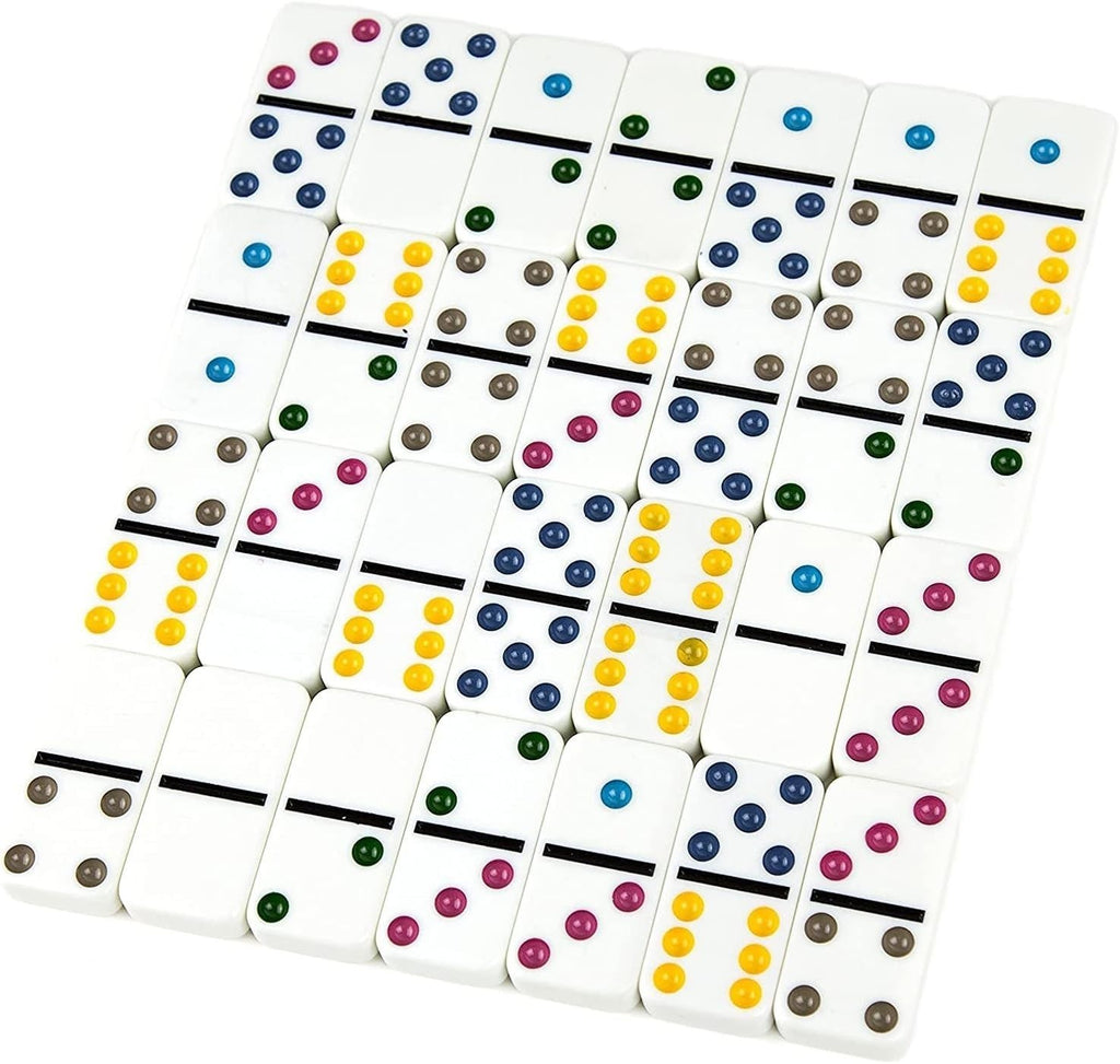 Double six Large dominoes color set in aluminium tin storage case Xmas Gift