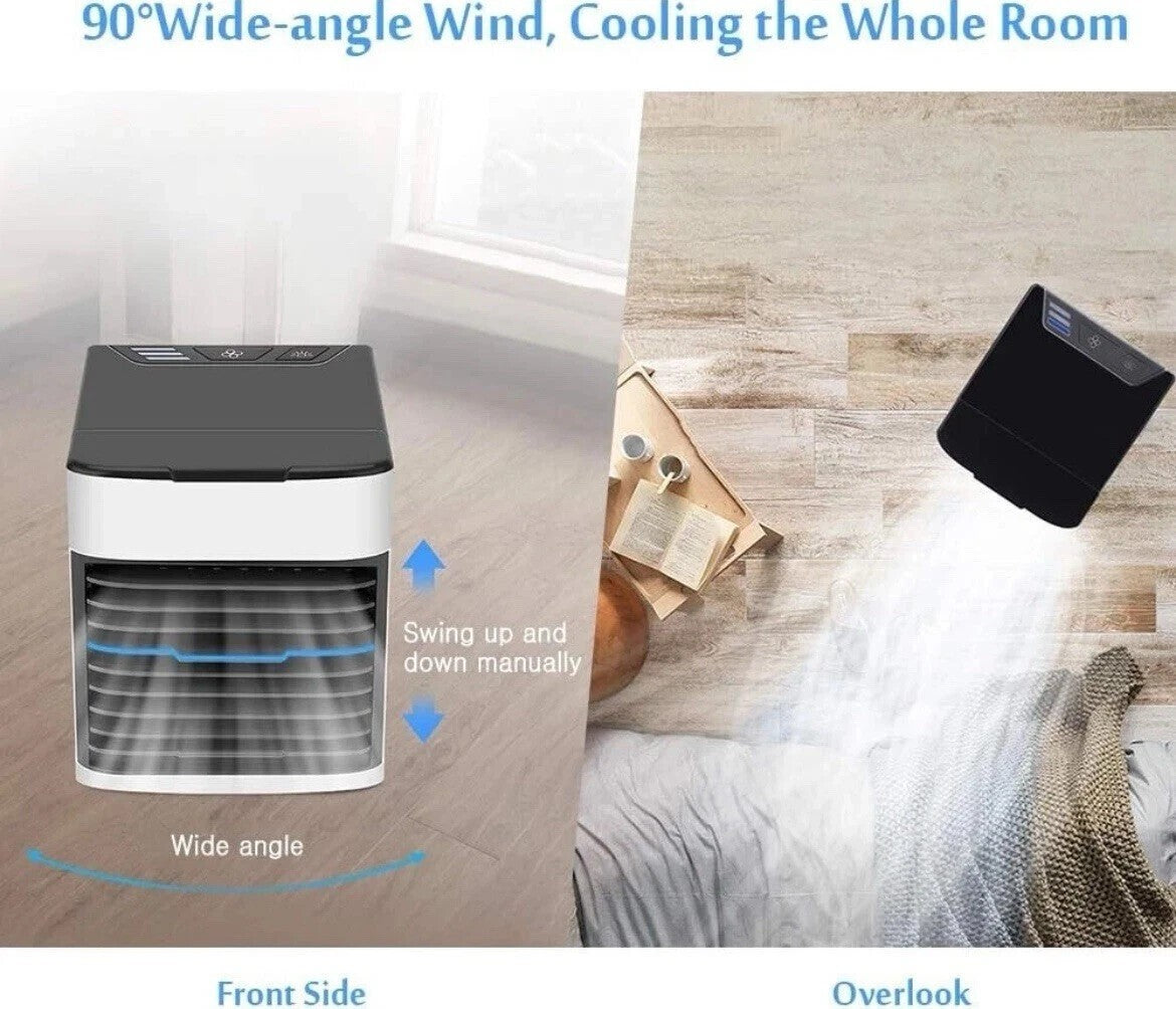 Portable Mini Air Cooler Water-Cooled Air Conditioning Unit Low Noise Fan UK