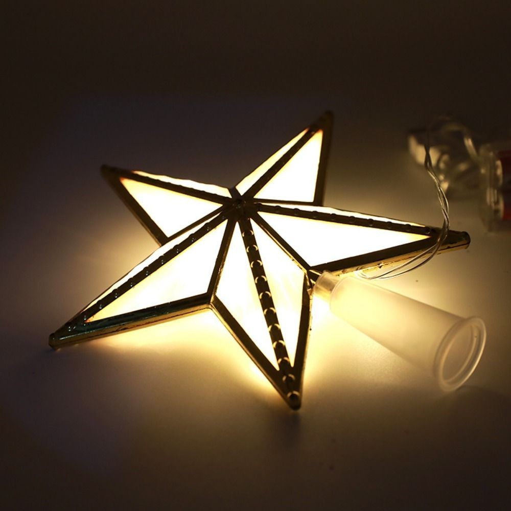 Christmas Tree Top Star Light Battery Powered Glowing Christmas Decorations