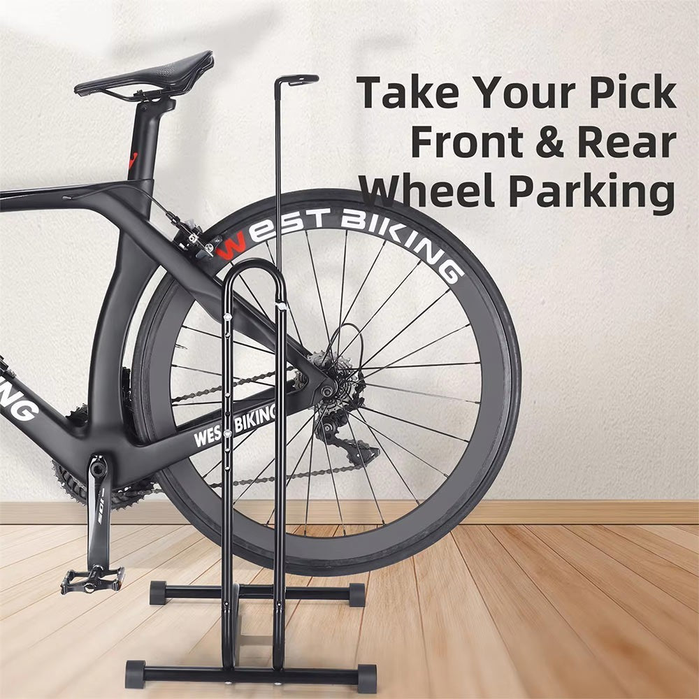 Upright Bike Stand Premium Vertical Adjustable Bicycle Floor Parking Rack Stand