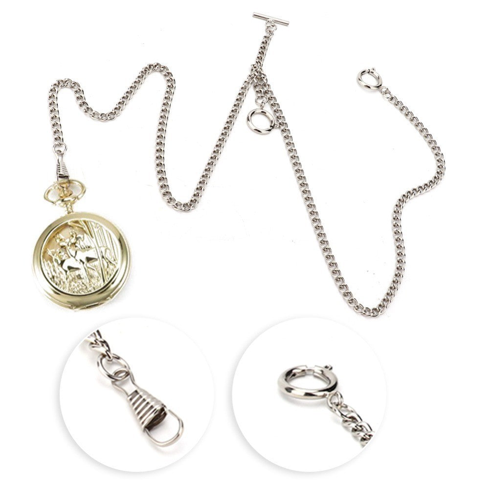 Silver Pocket Watch Chain Classic Antique Present  Men's Accessories
