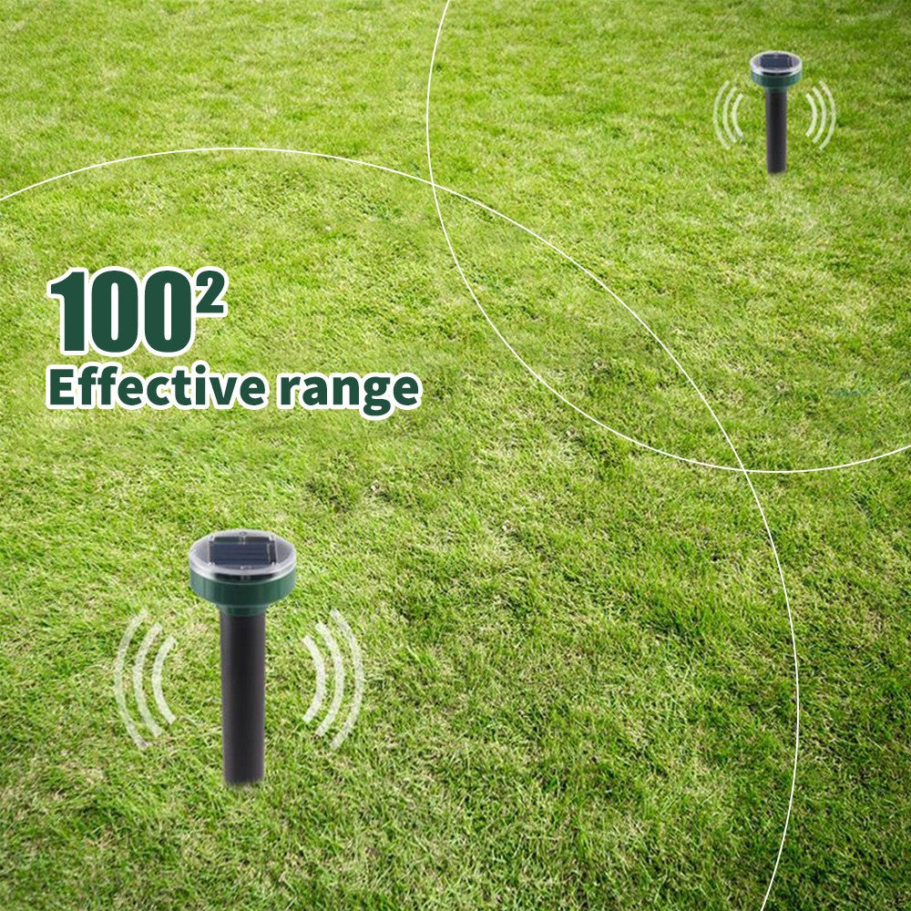 2-4PCS Solar Ultrasonic Deterrent Repeller Pest Scarer Mole Rat Garden Repellen