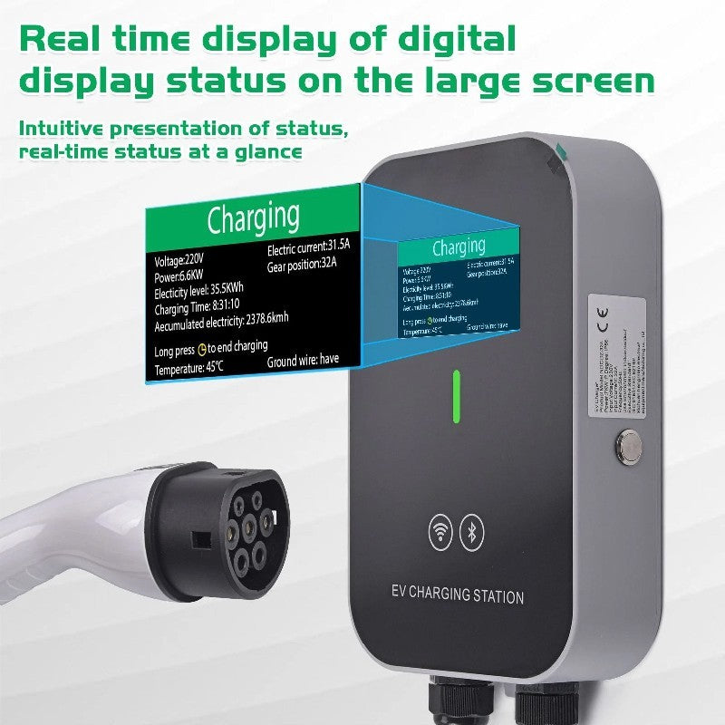 Car Charge Type 2 Electric Car Charging Station 32A 7KW EV Charger With 5M Cable