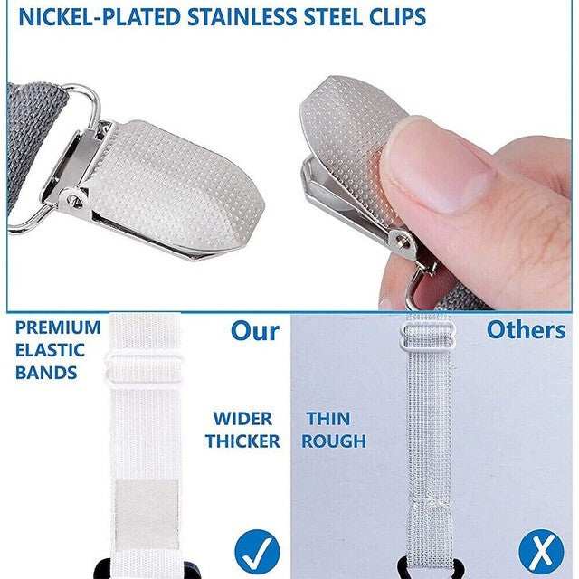 Bed Mattress Sheet Clips Holders Fasteners Grippers Straps Suspender Fitted NEW
