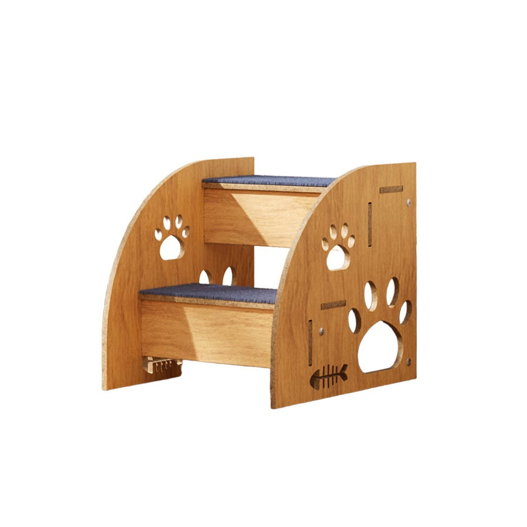 2/3 Steps Pet Ramp Wooden Dog Cat Steps Stairs Non-slip Safety Ladder For Sofa