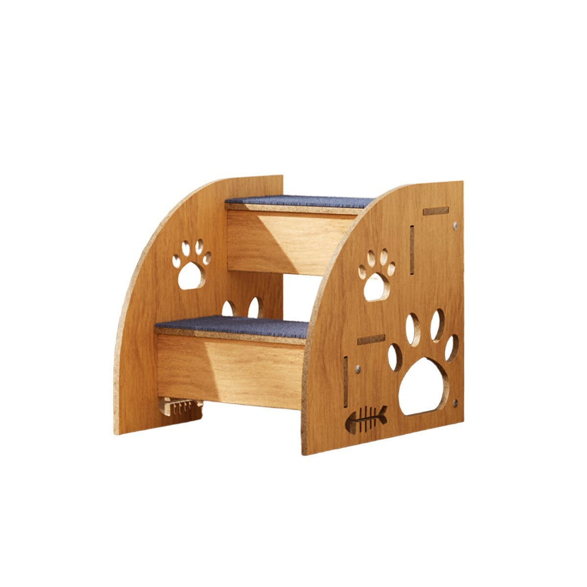 2/3 Steps Pet Ramp Wooden Dog Cat Steps Stairs Non-slip Safety Ladder For Sofa