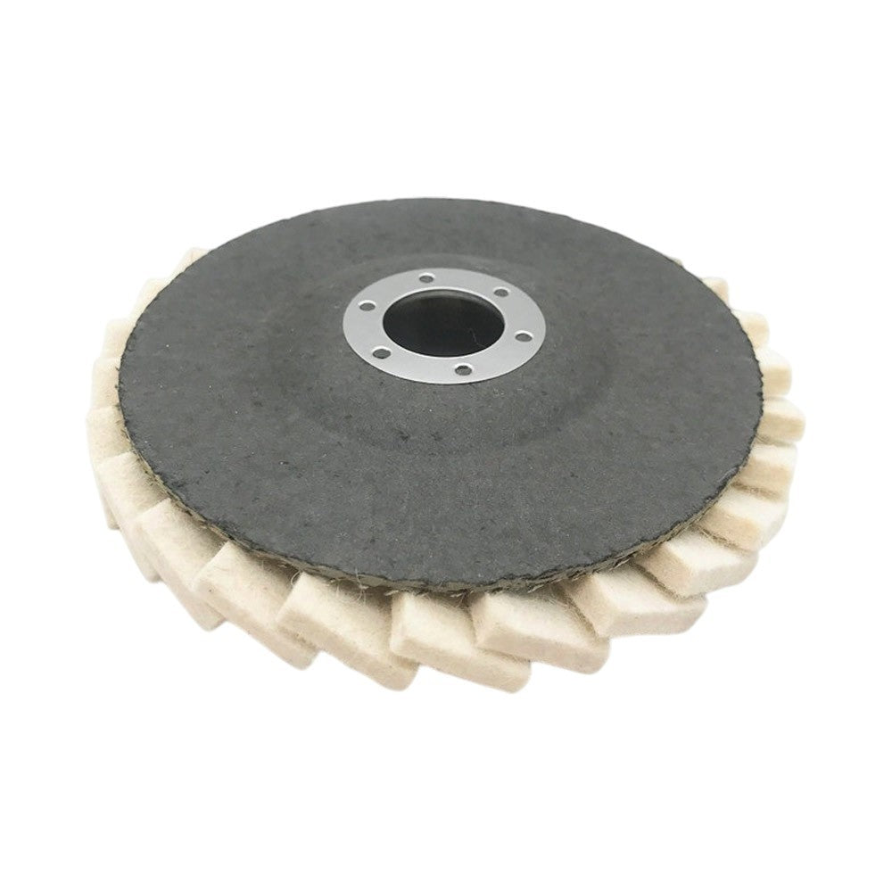 10PCS 125mm Wool Felt Flap Disc Polishing Wheel Angle Grinder Buffing Pad Metal