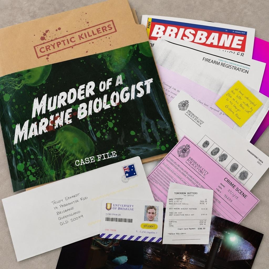 Unsolved Murder Mystery Game Marine Biologist Cold Case Files Cryptic Killers