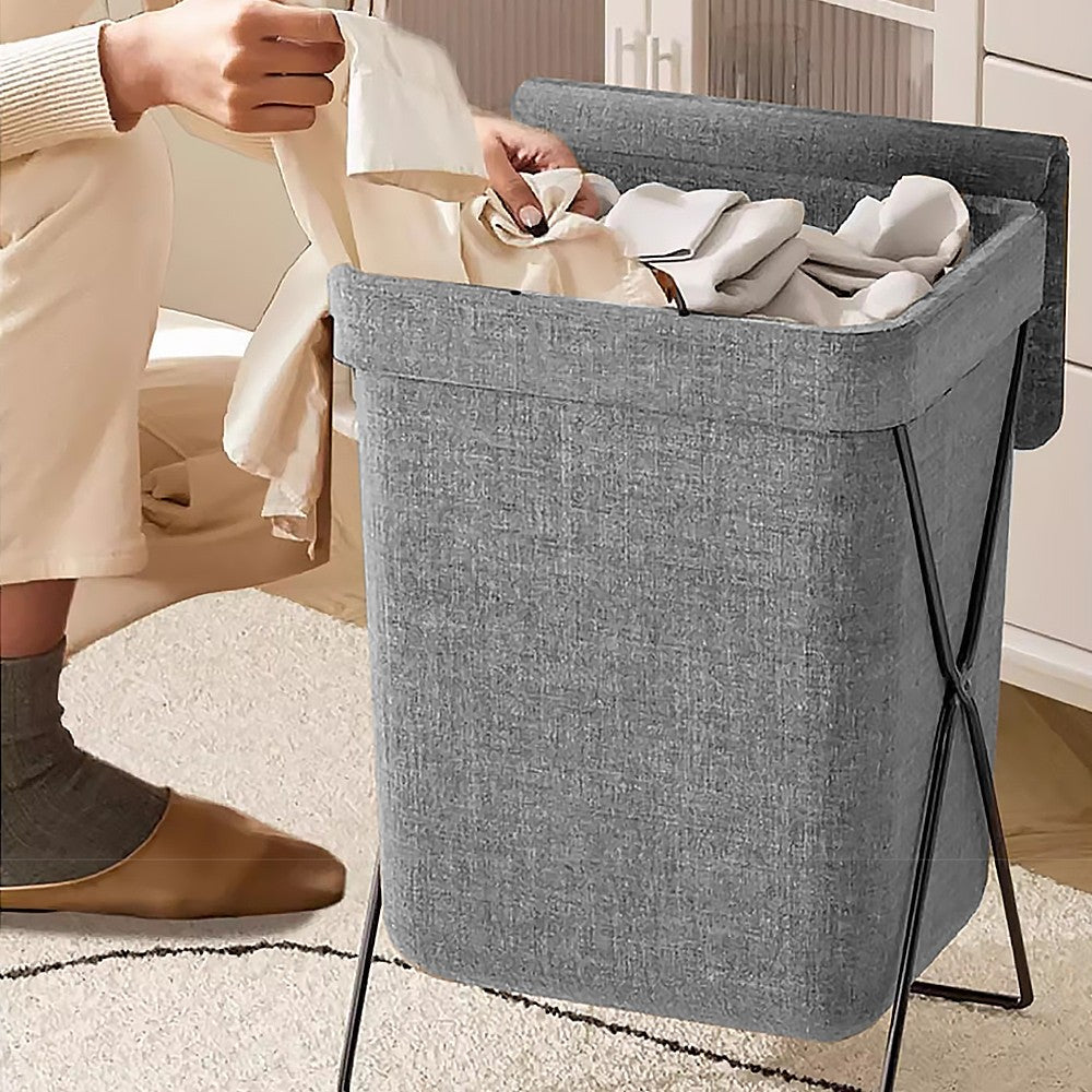 1X Laundry Basket Dirty Washing Wash For Clothes Bin Foldable Storage Bag W/ Lid