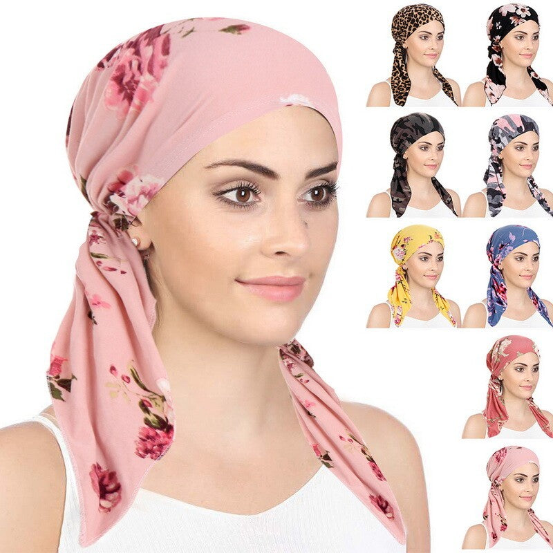 Headwear Women Hair Loss Cancer Chemo Hat Muslim Hijab Head Wrap Turban Cap