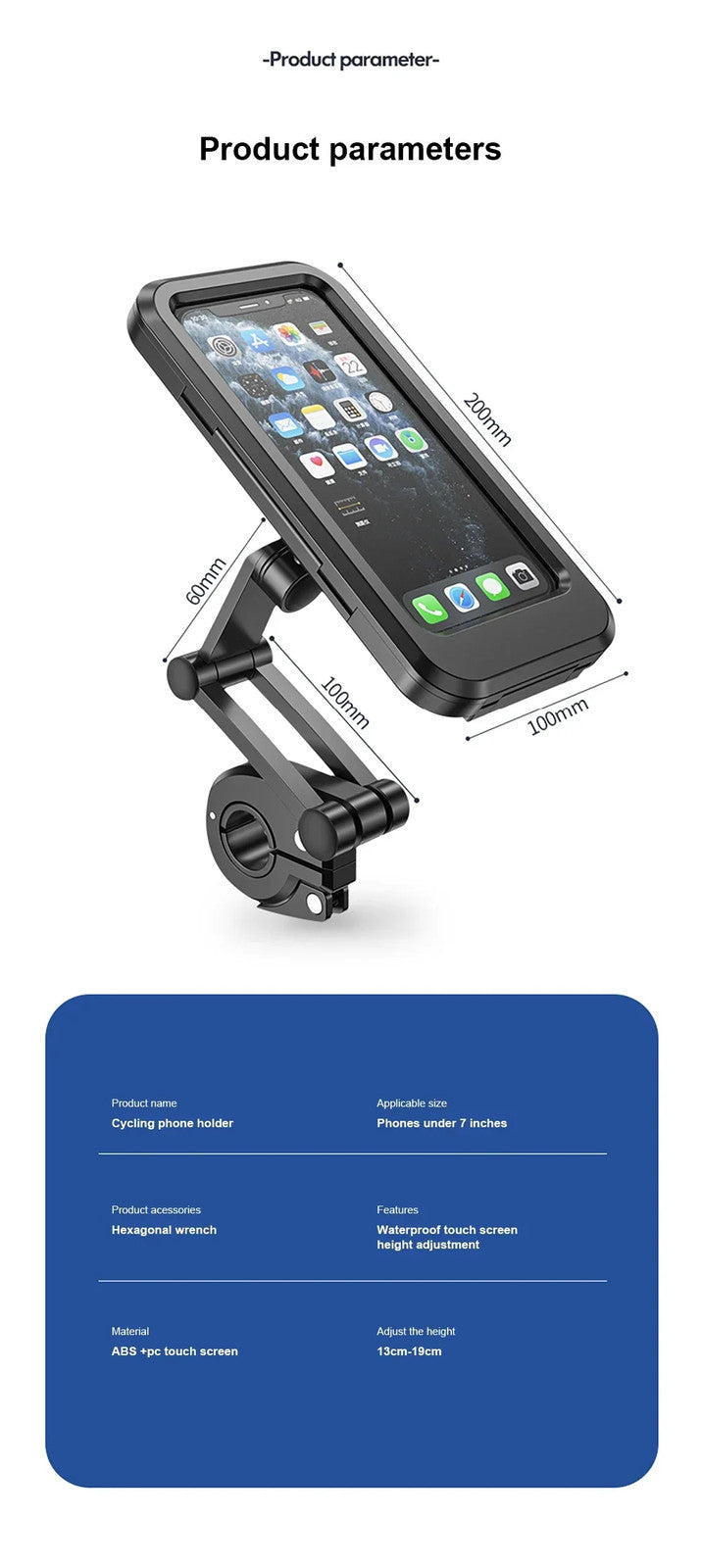 360° Waterproof Bicycle Motor Bike Phone Case Mount Holder For All Mobile Phones