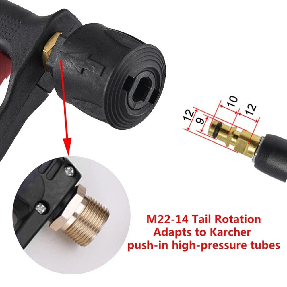 Pressure Washer Snow Foam Lance Gun 1/4" Foam Cannon Bottle For Karcher K2-K7