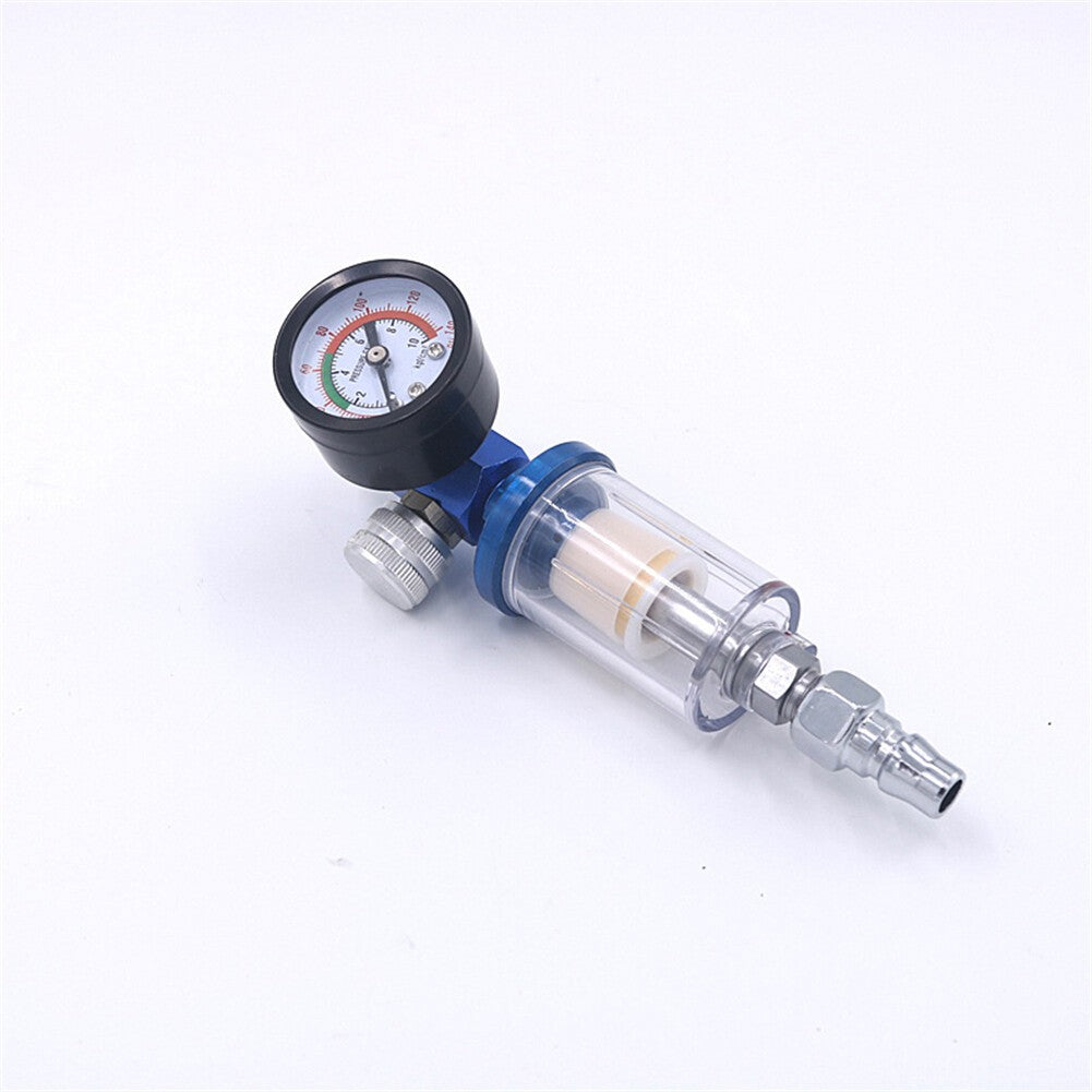 Mini Air Pressure Regulator Gauge Spray Gun & In-Line Water Trap Air Filter UK