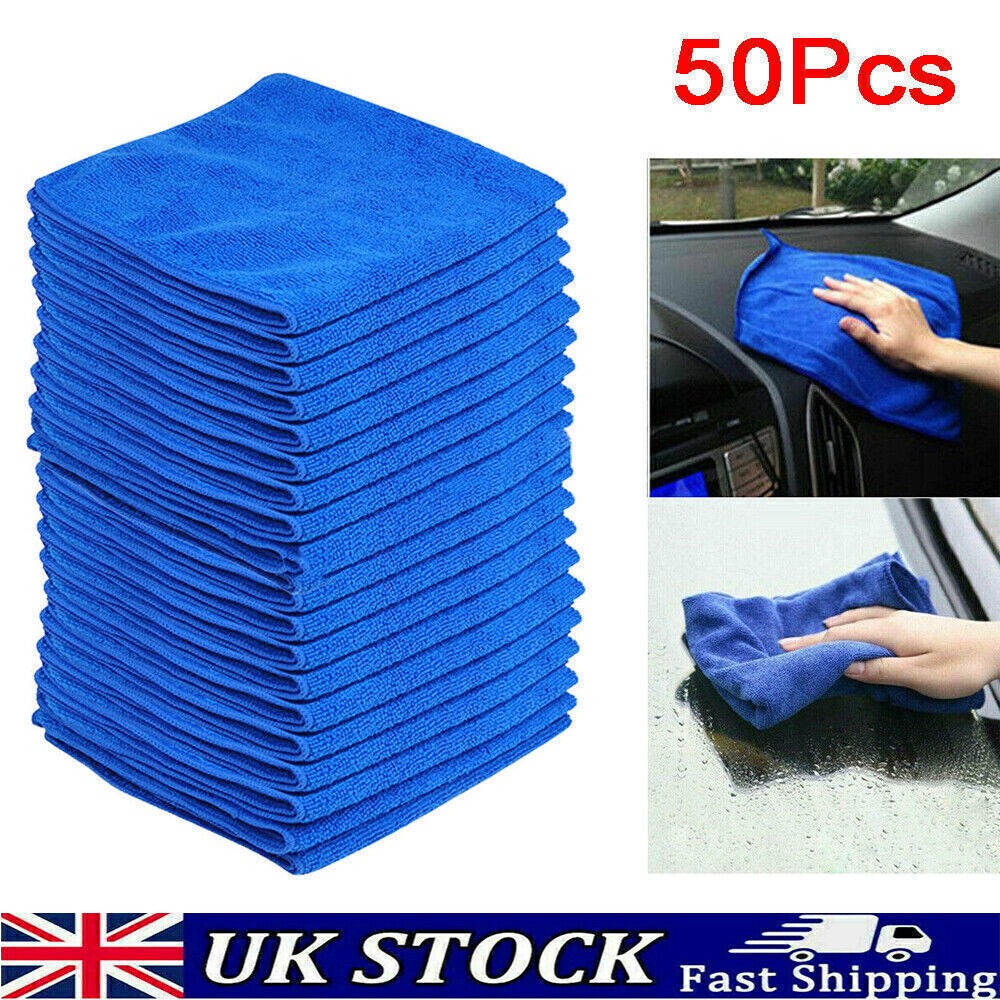 50x LARGE MICROFIBRE CLEANING AUTO CAR DETAILING SOFT CLOTHS WASH TOWEL DUSTER~