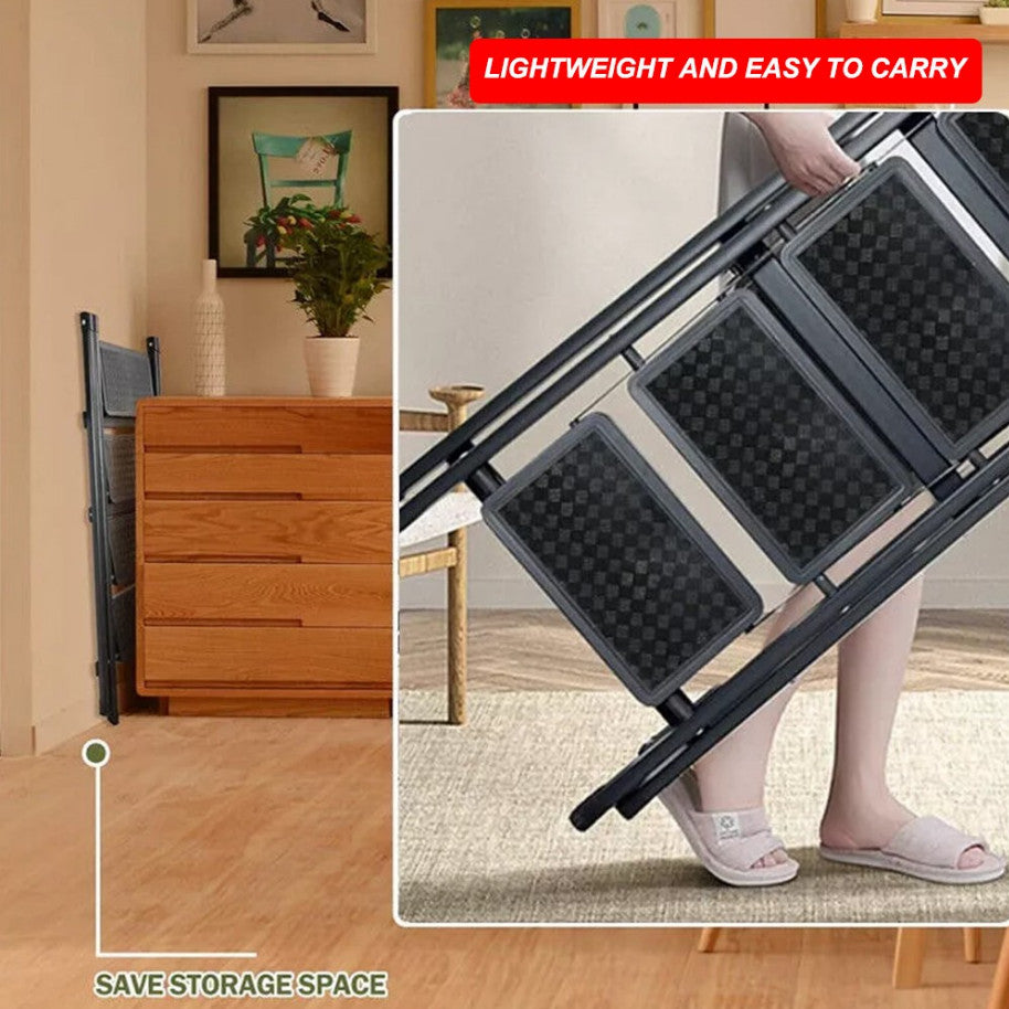 Portable Step Ladder Lightweight Folding Step Stool w/Anti Slip Tread Heavy Duty