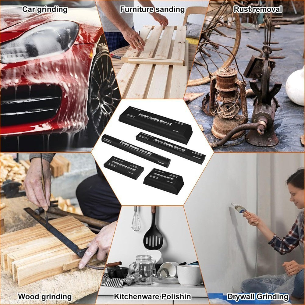 7Pcs Auto Body Sanding Blocks Flexible EVA Foam Wet Dry Sanding Kit
