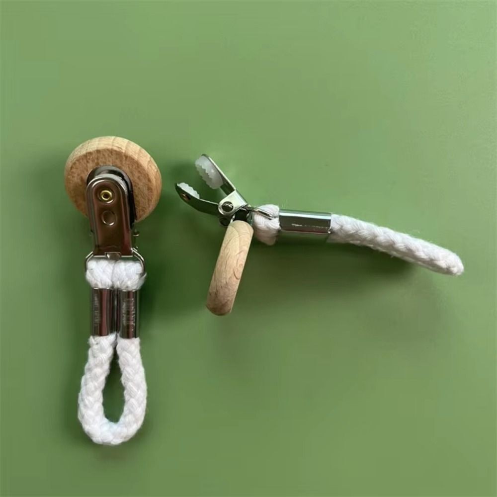 4pcs Towel Hanging Clips Clamps Braided Multipurpose Cotton Loop Metal Hook Home