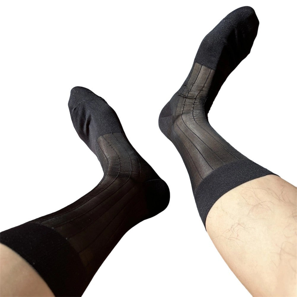 Men's Ultra Thin Sheer Socks 80% Polyamide 20% Spandex for Formal Dress Wear