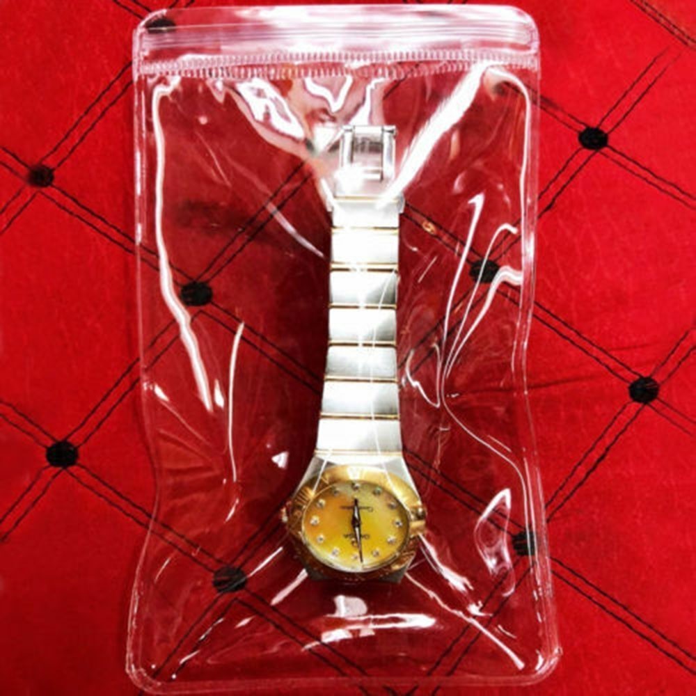 100pcs PVC Plastic Bags Storing Watches Jewelry Pouch Case Bags Regular Size