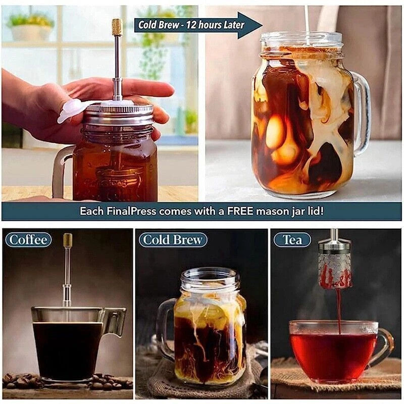 Portable French Coffee and Tea Final Press Maker Coffee Reusable Full Bodi