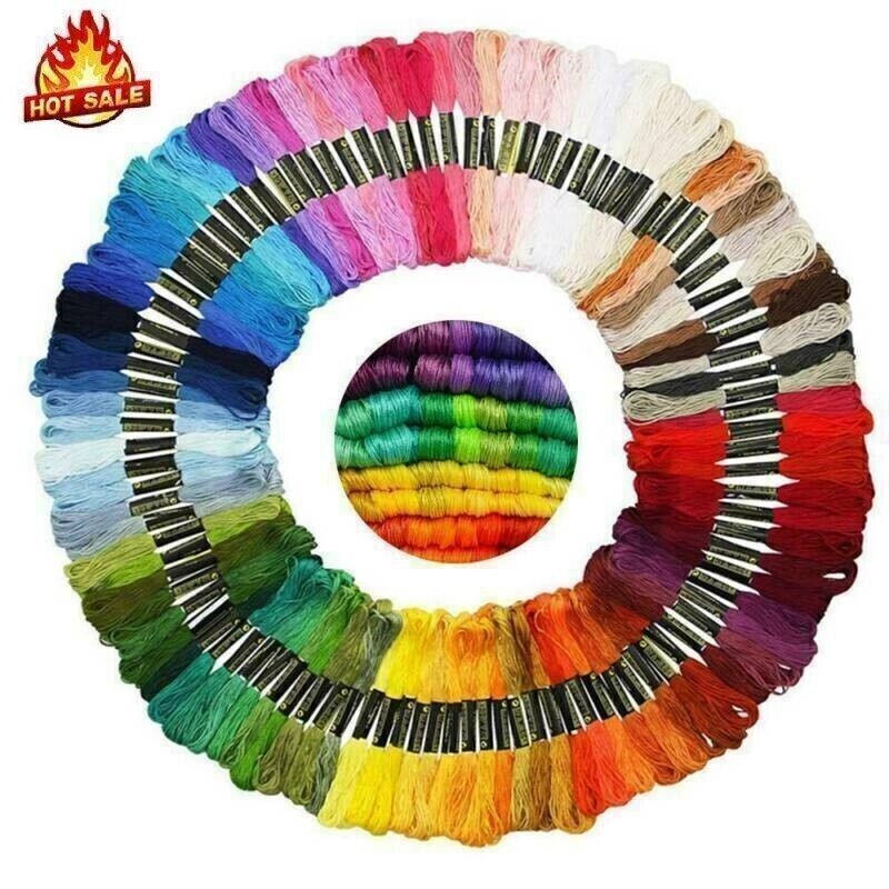 50x 100%Polyester Embroidery Thread Bundles Cross Stitch Thread Floss Skeins UK