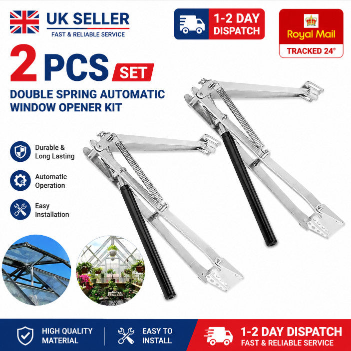 2X Double Spring Greenhouse Window Autovent Automatic Opener Auto Vent Tool New