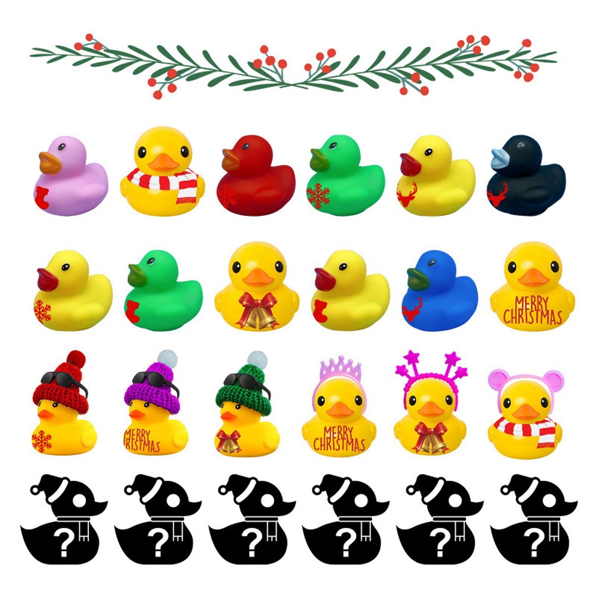 2026 Rubber Duck Christmas Advent Calendar Xmas Countdown 24 Days Bath Box Gift