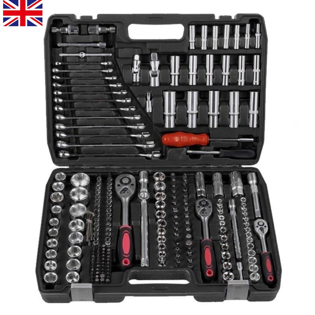 Professional 216 PCS Socket Set 1/2" 3/8" 1/4" Ratchet Spanners Large Tool-Kit