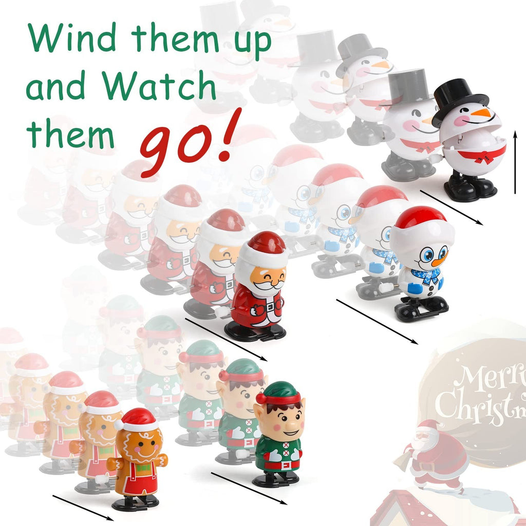 8 Pack Christmas Wind Up Toys Assortment Stocking Fillers Kids Party Gifts