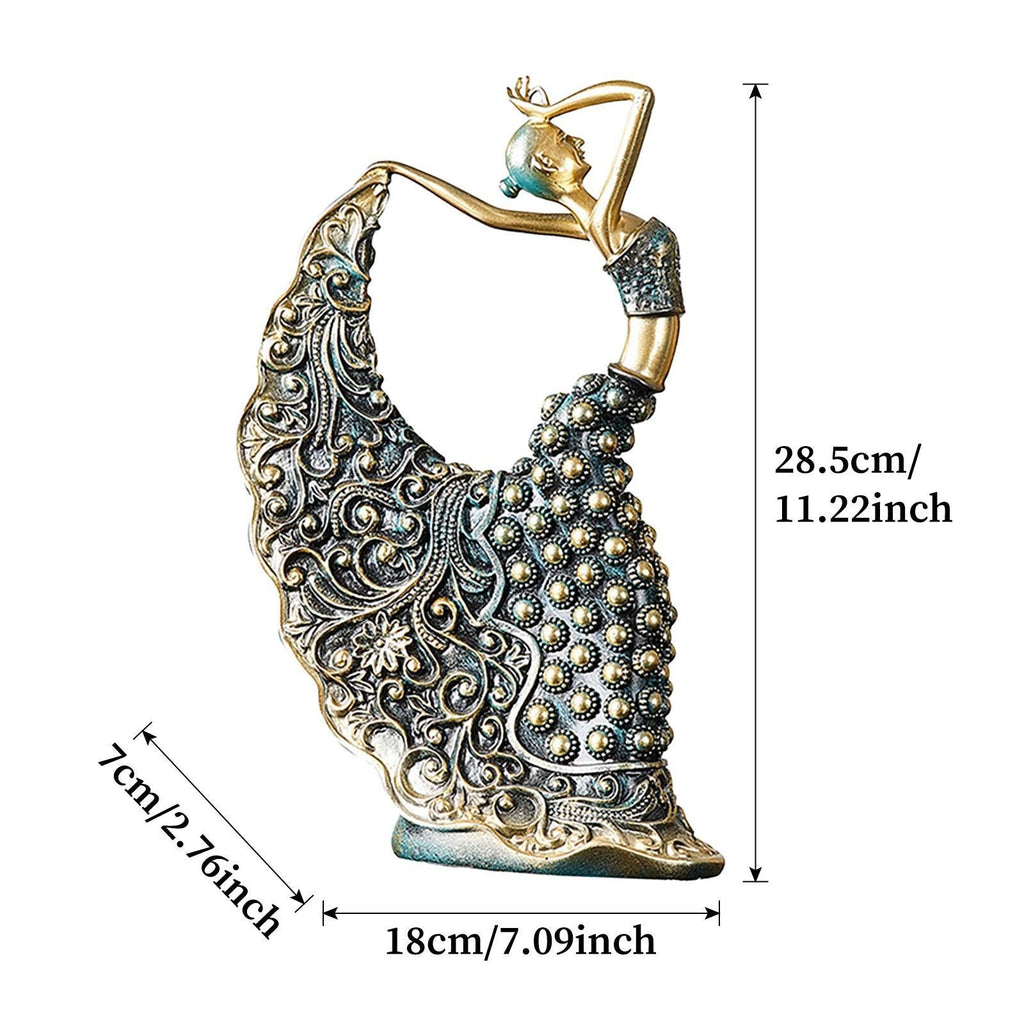 Creative  Dancer Figurine Dancing Statue Decor Ornaments Art Crafts Bronze.*