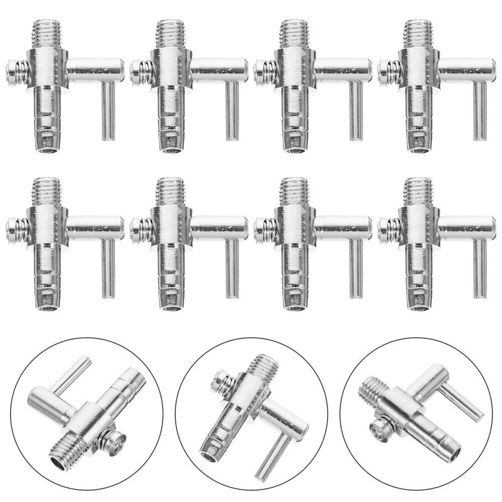 30Pcs AQUARIUM CHROME 1 WAY THREADED AIR LINE TAP, VALVE, FISH, PUMP, STONE