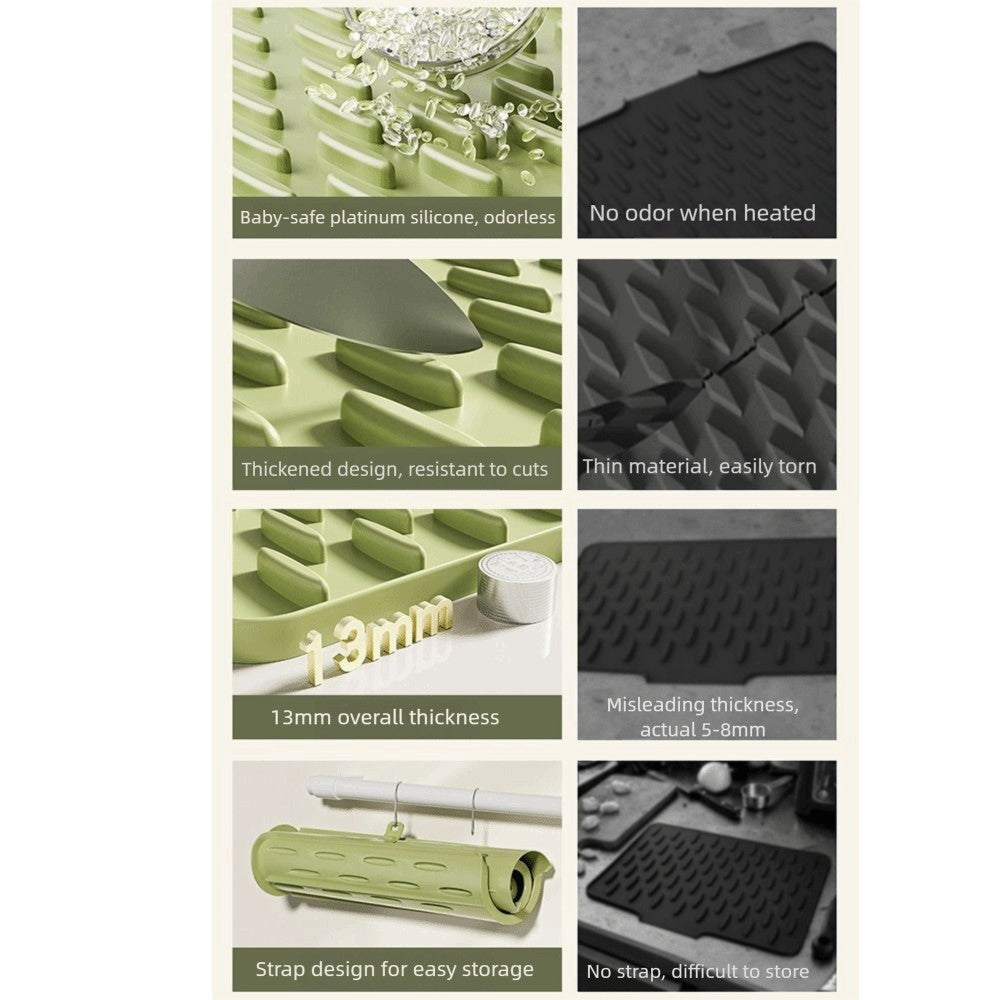 Dish Drying Mat Heat Resistant Silicone Kitchen Drying Mat Countertop Mat