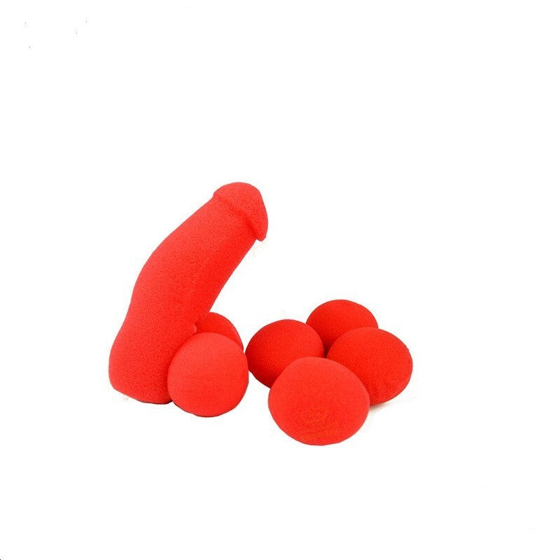 Banana Prank Sponge, Small Sponge Brother with 4 Red Sponge Balls, Big Red Spong