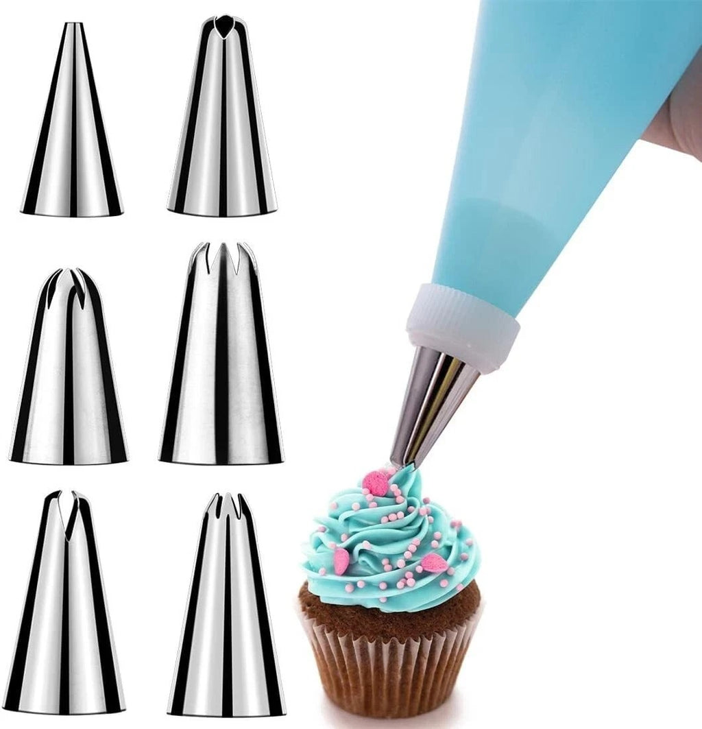 Reusable Silicone Icing Piping Bag Set with Stainless Steel Nozzles Cake Decorat