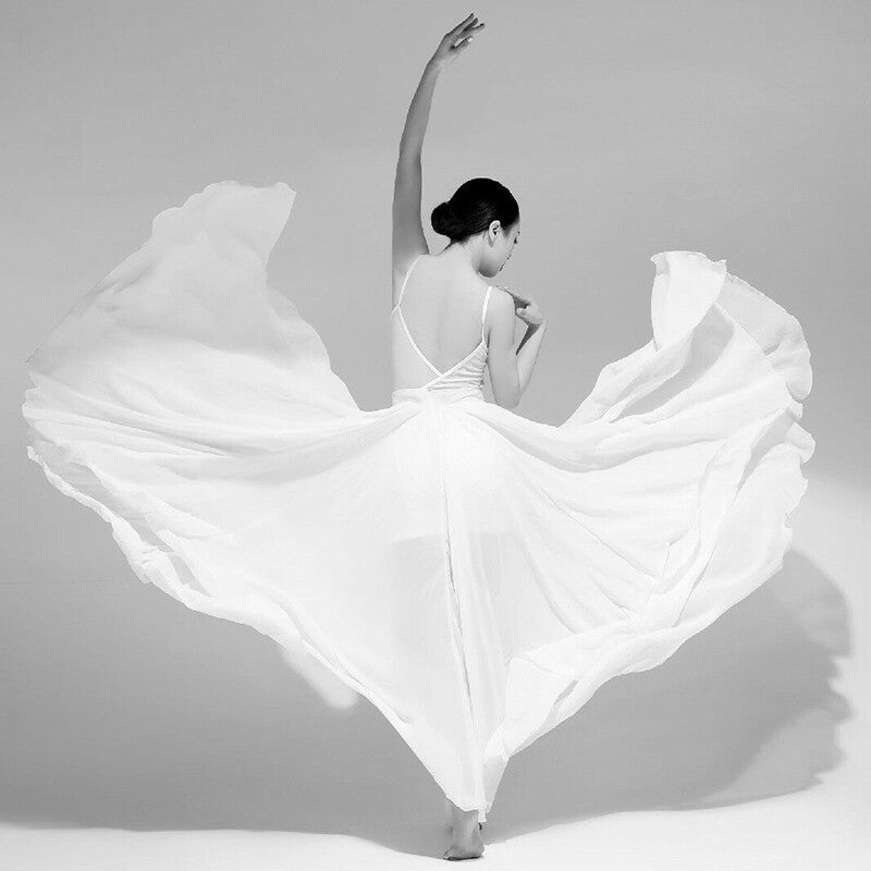 360/540 Long Dance Skirt Full Circle Swing Expansion Ballet Belly Practice Dress