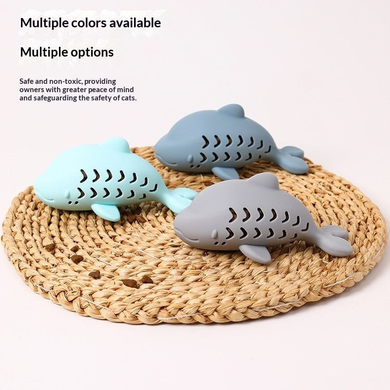 Cat Food-dispensing Bite-resistant Silicone Toy In The Shape Of A Cute...
