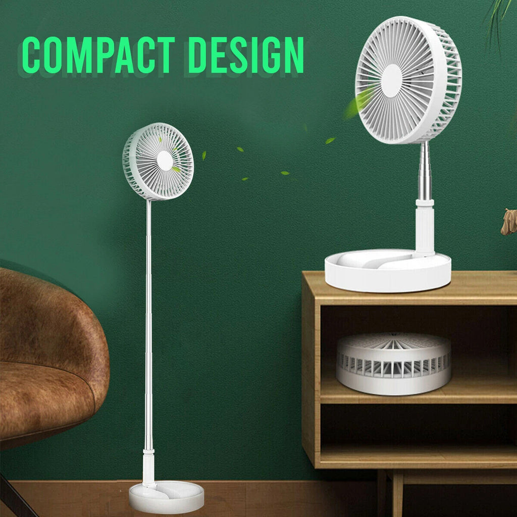Portable Rechargeable Cordless Fan USB Telescopic Folding Wireless Cooling Fan